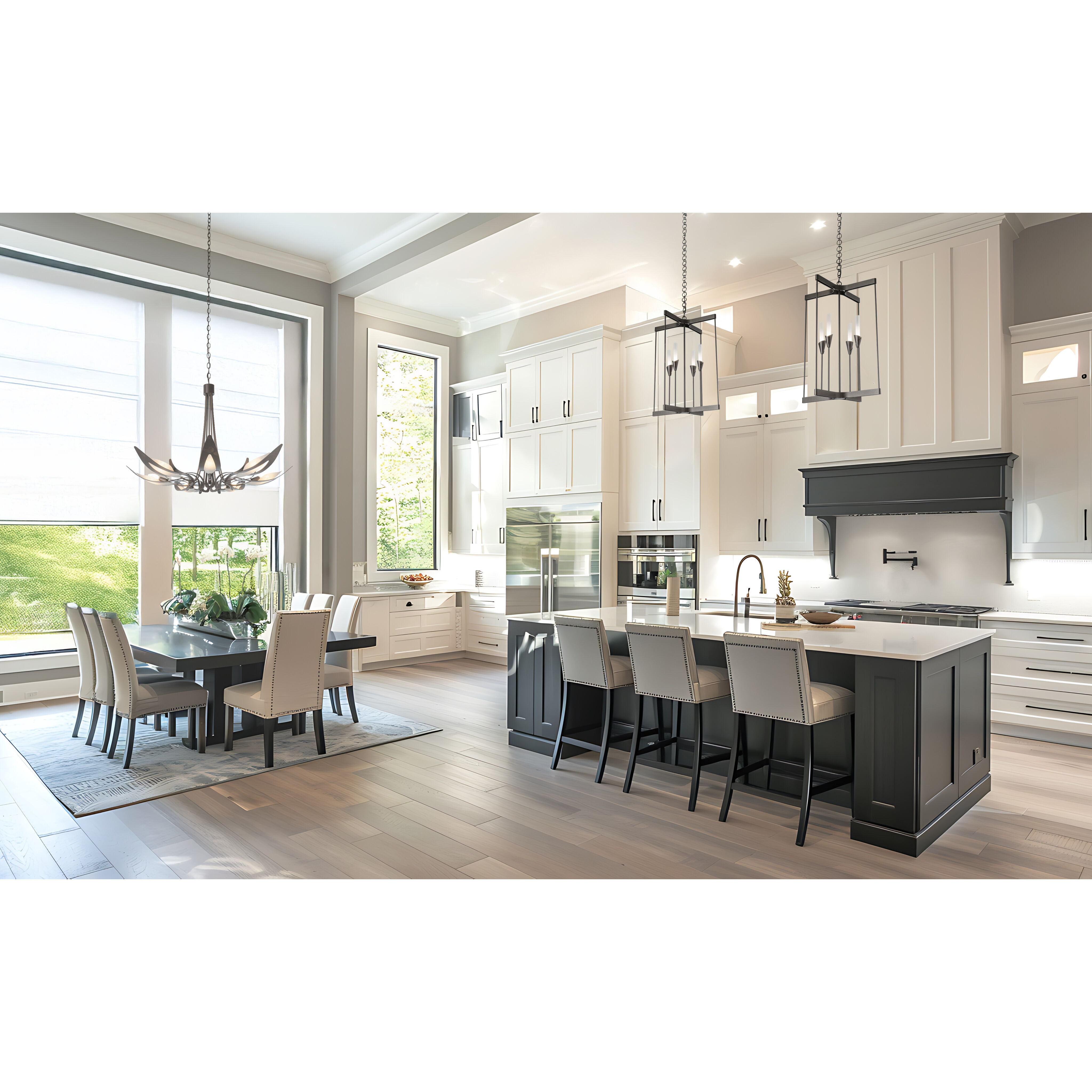 Parasol 7 Light 38.3 inch Bronze Chandelier Ceiling Light